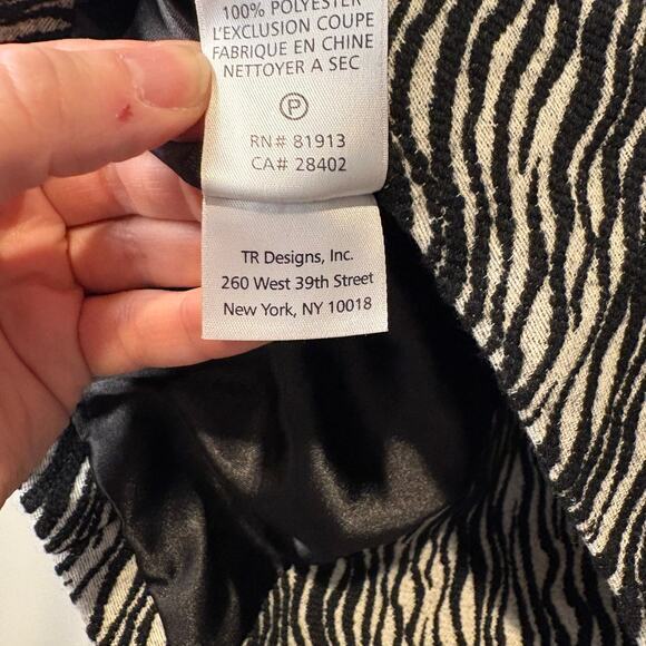 Tracy Reese Women's Blazer Animal Print Zebra Black & White Petite EUC - Picture 5 of 7
